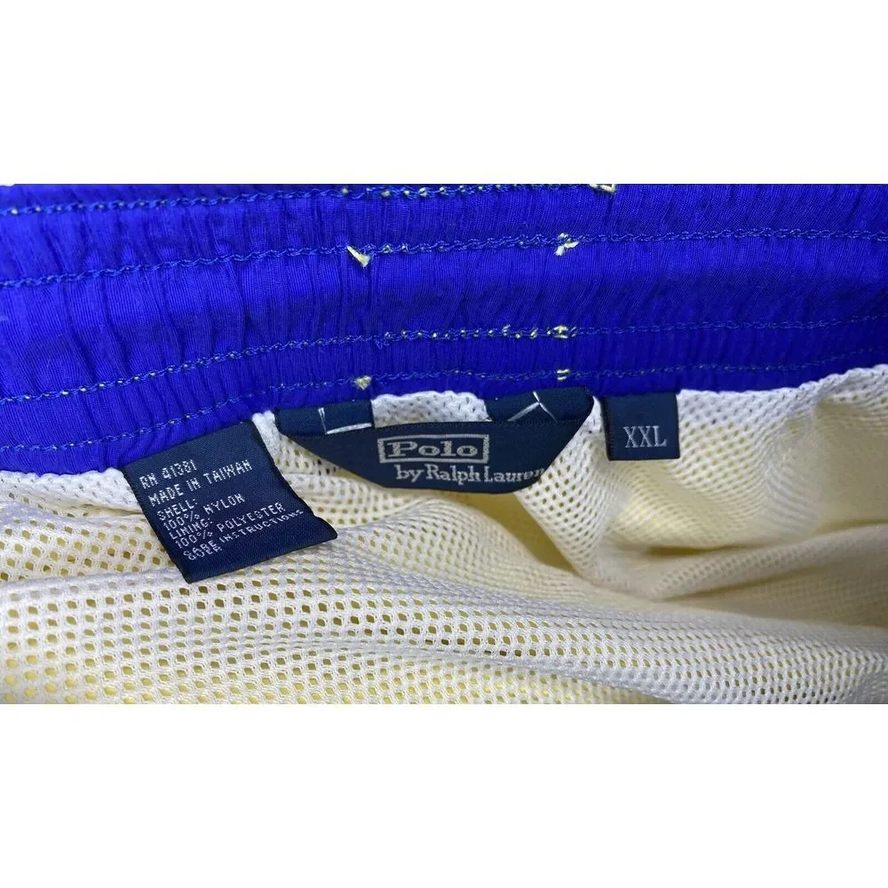 Vintage Polo Ralph Lauren Mens Bathing‎ Suit Bottoms Lined Pale Yellow Tags Flaw
